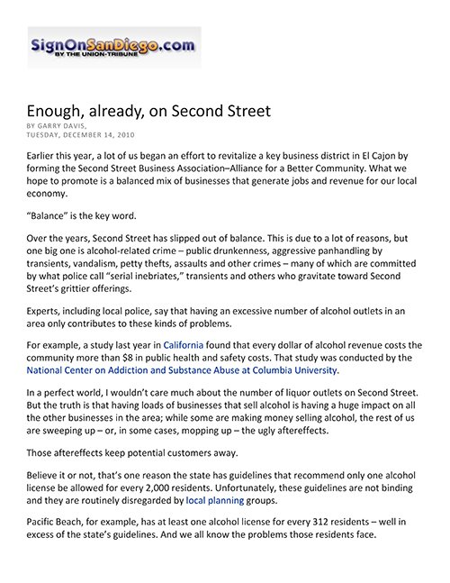 Second Street-Enough Already