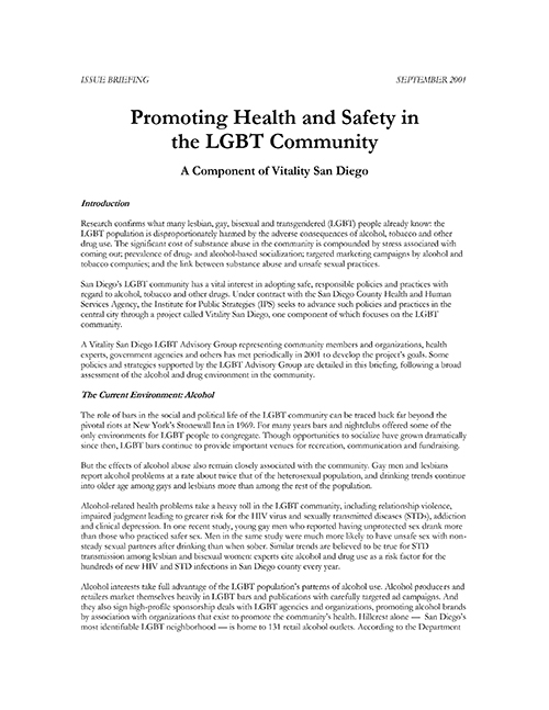 Promoting Health and Safety in LGBT Community