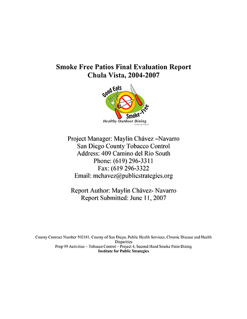Smoke Free Patios Final Evaluation Report 2004-2007