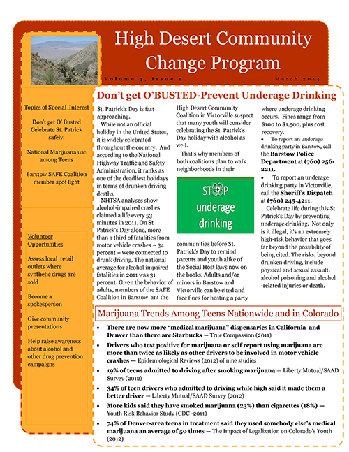 High Desert Community Change Program Newsletter